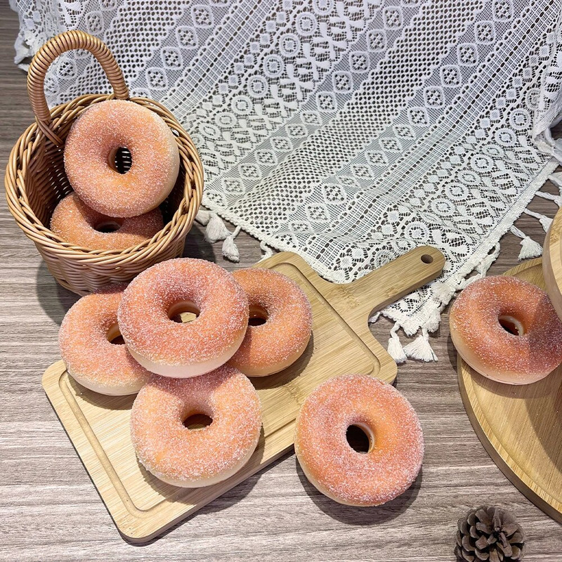 Симулация на понички Мека кухненска декорация, фалшив комплект за хляб, реквизит за гурме фотография, играчки за детски модели за фотография