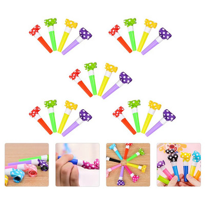 60 τμχ Blowouts Noisemakers Πολύχρωμο πάρτι γενεθλίων Blower Birthday Blow Horns Party for Carnival Cheering Props Παιδικό πάρτι