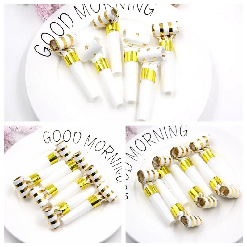 10 бр. 6CM бронзиращ издухващ дракон празнично парти за рожден ден, за да развеселите атмосферата и да вдигнете шум, детски подарък