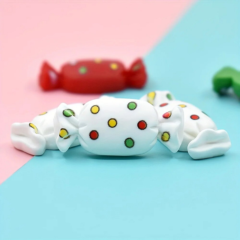 10vnt Kalėdiniai saldainiai Mini karoliukai dervos saldainiai Kalėdų dekoro dovanos Kalėdų saldainiai, plokščiapadžiai pasidaryk pats Kalėdų papuošalai Amatai