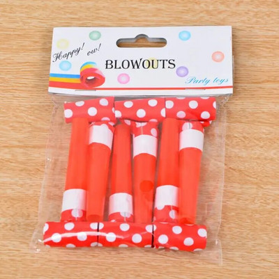 6 tk/partii Laste sünnipäevapeo müra tekitajad täpid puhumisfestival Naljakas rekvisiit Pinata laste pidusoodustused kingitus sarve vile