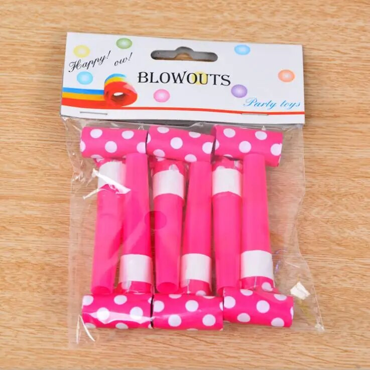 6 tk/partii Laste sünnipäevapeo müra tekitajad täpid puhumisfestival Naljakas rekvisiit Pinata laste pidusoodustused kingitus sarve vile