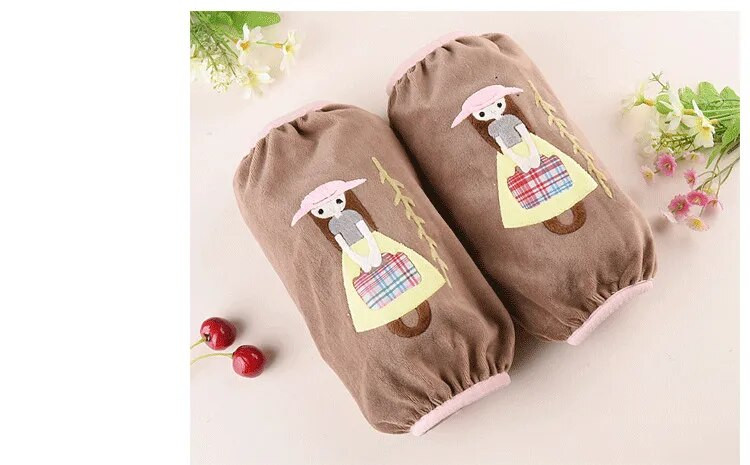 1 чифт анимационни момичета с горен ръкав Flannelette Зимни палта Прахоустойчиви ръкави с маншет Горни ръкави Инструменти за почистване на дома Аксесоари ND 015