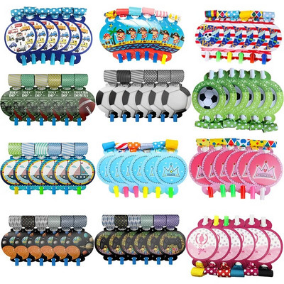 6 бр./лот пиратска игра Party Blowout Whistles football Blowing Dragon princess/prince Blowout for Kid Birthday Party Supplies