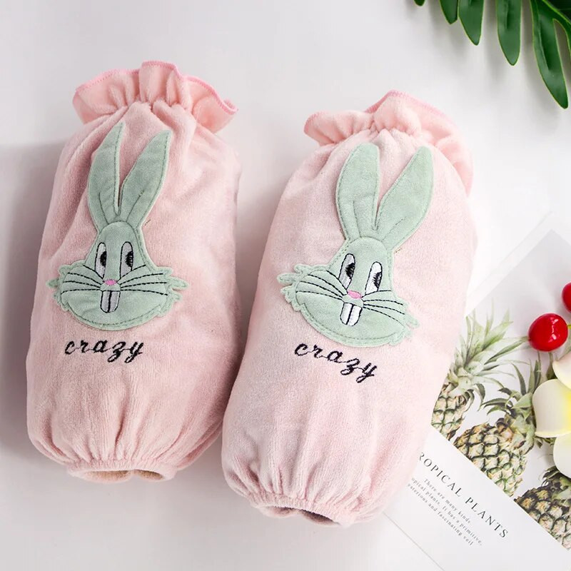 Ilgos animacinių filmų rankovės studentams suaugusiems nuo taršos saugančios rankovės, išsiuvinėtos languotos mergaitės ledinukų rankovės virtuvės rankovės, viršutinės rankovės