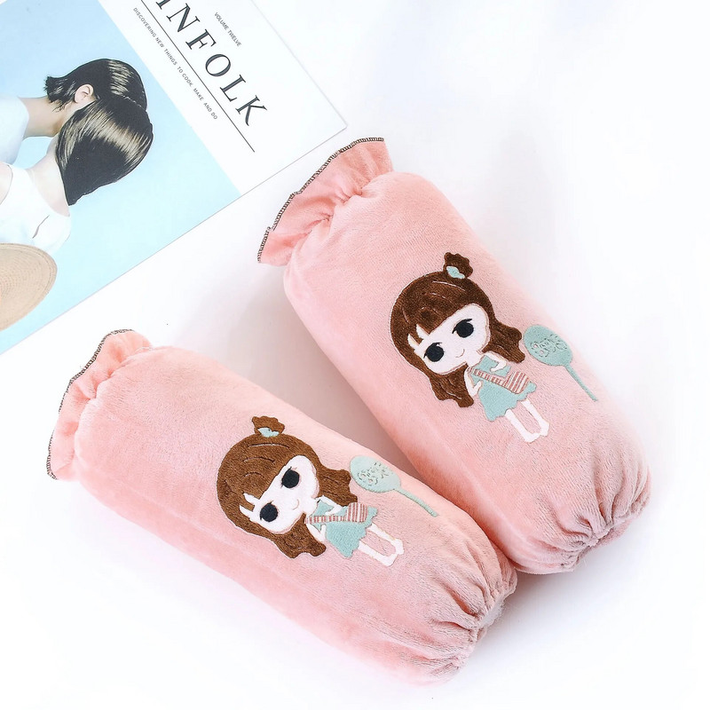 Ilgos animacinių filmų rankovės studentams suaugusiems nuo taršos saugančios rankovės, išsiuvinėtos languotos mergaitės ledinukų rankovės virtuvės rankovės, viršutinės rankovės