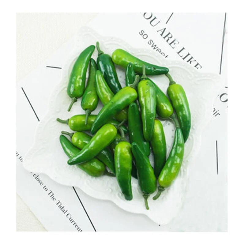 Dirbtinis netikrų vaisių augalas Mini čili aitrioji paprika „pasidaryk pats“ namų dekoravimo priedai fotografijos reikmenys 5 vnt. / maišelis