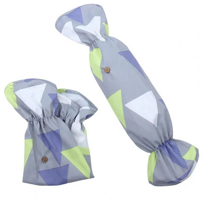 1 чифт Устойчиви на масло удължени сгъваеми еластични маншети против замърсяване Кухненски ръкави с геометричен триъгълен модел Калъфи за ръце