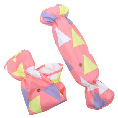 1 чифт Устойчиви на масло удължени сгъваеми еластични маншети против замърсяване Кухненски ръкави с геометричен триъгълен модел Калъфи за ръце