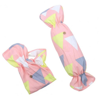 1 чифт Устойчиви на масло удължени сгъваеми еластични маншети против замърсяване Кухненски ръкави с геометричен триъгълен модел Калъфи за ръце