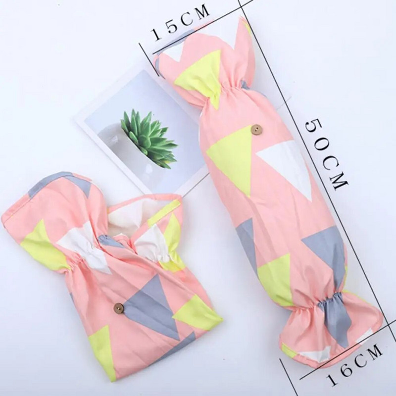 1 чифт Устойчиви на масло удължени сгъваеми еластични маншети против замърсяване Кухненски ръкави с геометричен триъгълен модел Калъфи за ръце