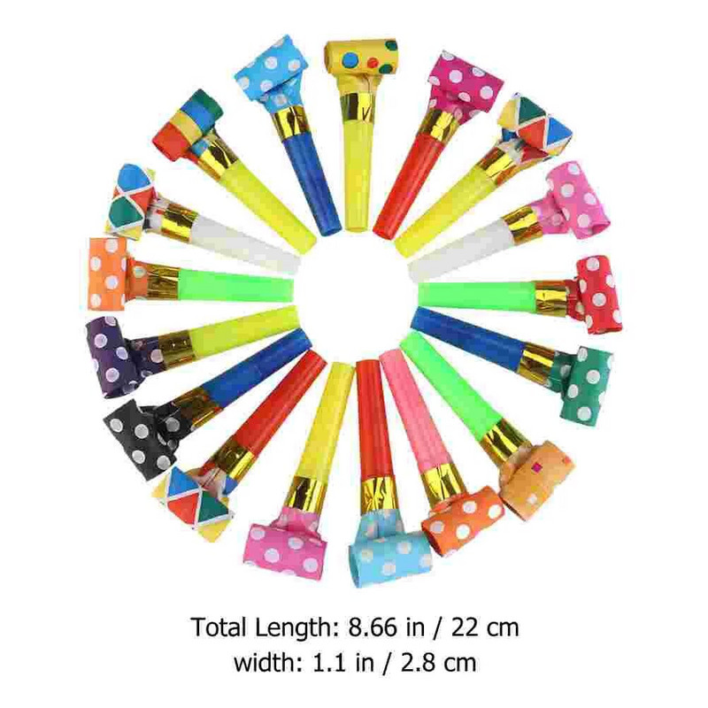 50 бр. Свирка за издухване на ролка за деца Свирки за рожден ден Детска тромбета Подарък Сувенири за парти Сешоар