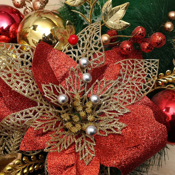 Χονδρικό τεχνητό χριστουγεννιάτικο μούρο ψεύτικα μούρα Holly Leaf Vine στεφάνι Rattan Χειμερινή διακόσμηση σπιτιού Χριστουγεννιάτικο δέντρο DIY Craft διακόσμηση