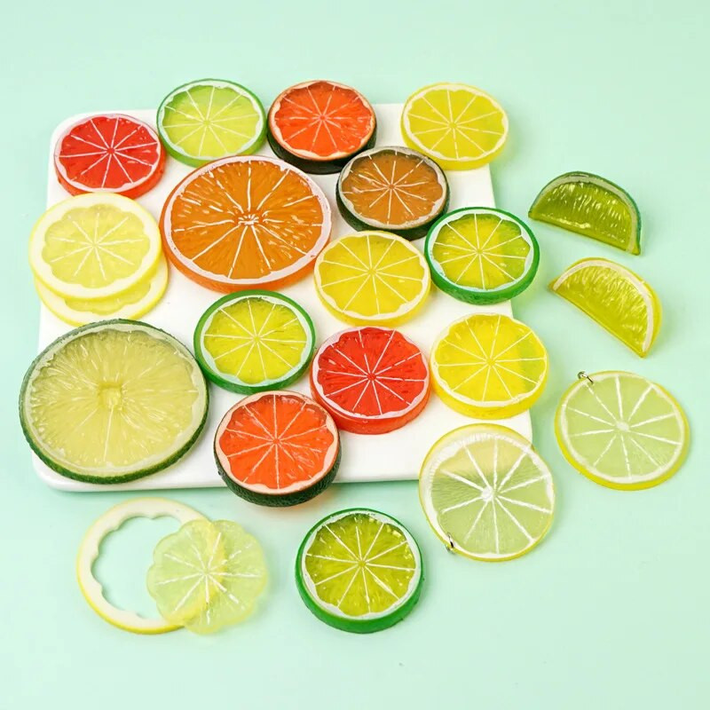 Hamis gyümölcs szeletek őszibarack eper gyümölcs Kiwi gyümölcs görögdinnye alma mangó narancs citrom ananász szimulációs gyümölcs modell