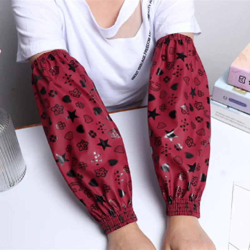 Ръкави от полиуретан за мъже и жени Водоустойчиви маслени ръкави за възрастни на точки Офис с щампа за кухня Работни ръкави за трудова застраховка