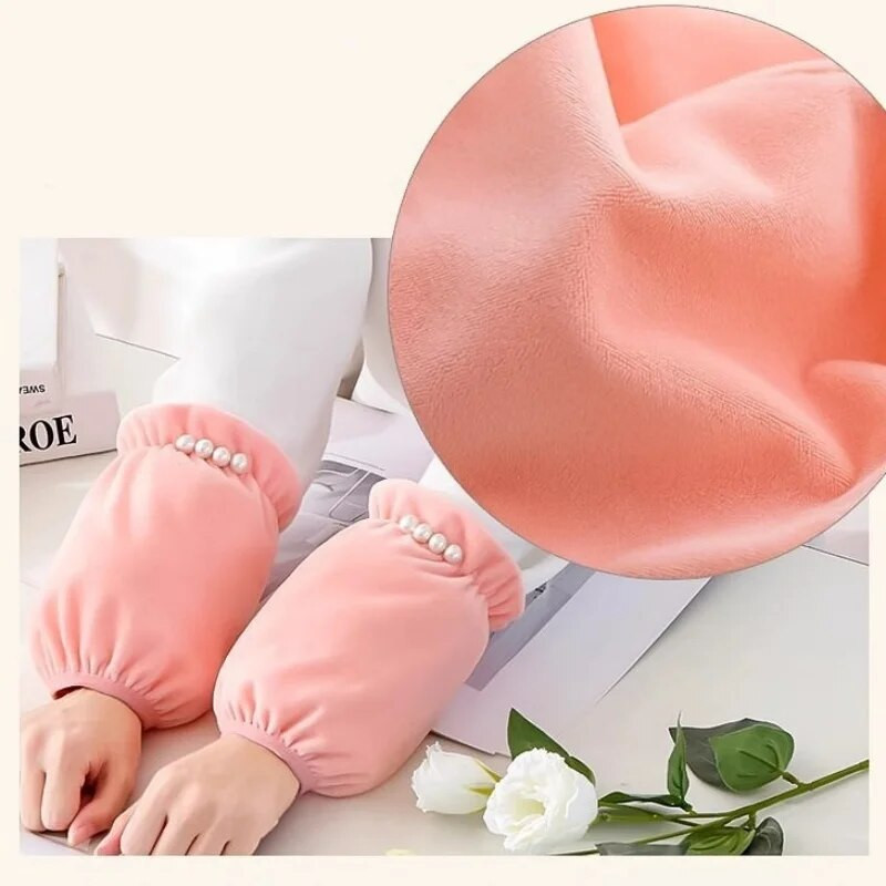 Чифт плюшен многоцветен дълъг свободен кухненски ръкав за ръце Устойчив на петна Кухненски домакински почистващ ръкав за готвене Градинарство