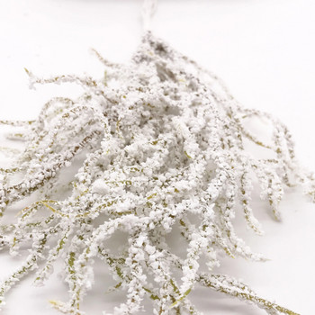 6 бр. Изкуствено бяло тревно растение Изкуствени цветя за сватбен коледен декор Направи си сам венец за скрапбукинг Фалшиви цветя