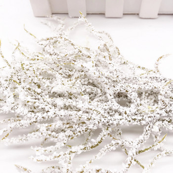 6 τμχ Τεχνητά λευκά φυτά χόρτου Τεχνητά λουλούδια για Χριστουγεννιάτικη διακόσμηση γάμου DIY scrapbooking Στεφάνι Ψεύτικα λουλούδια