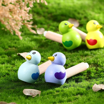 8 τμχ Παιδικά παιχνίδια σφυρίχτρα πουλιών Ξύλινη σφυρίχτρα για παιδιά Κινούμενα σχέδια Σφυρίχτρες πουλιών Μικρά παιχνίδια σφυρίχτρας