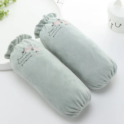 Korėjietiškos naujos moteriškos ilgos rankovės, siuvinėtos rožinės spalvos raštu, apsaugančios nuo užsiteršimo pliušiniu audiniu su rankovėmis namų biuro moteriškos rankovės LC498