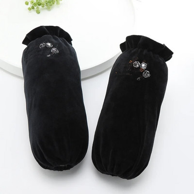 Korėjietiškos naujos moteriškos ilgos rankovės, siuvinėtos rožinės spalvos raštu, apsaugančios nuo užsiteršimo pliušiniu audiniu su rankovėmis namų biuro moteriškos rankovės LC498