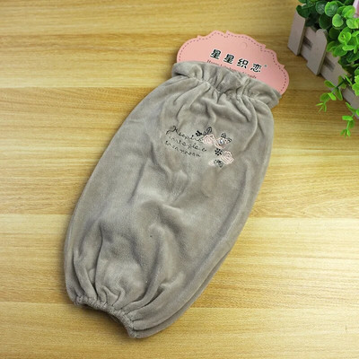 Korėjietiškos naujos moteriškos ilgos rankovės, siuvinėtos rožinės spalvos raštu, apsaugančios nuo užsiteršimo pliušiniu audiniu su rankovėmis namų biuro moteriškos rankovės LC498