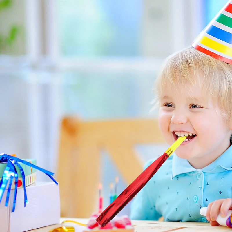 10 vnt. Vakarėlio pūtimo ragai Triukšmo kūrėjai Vaikai Švilpukai Džiaugsmo rekvizitai Gimtadienio vakarėliui skirti reikmenys (įvairių spalvų)