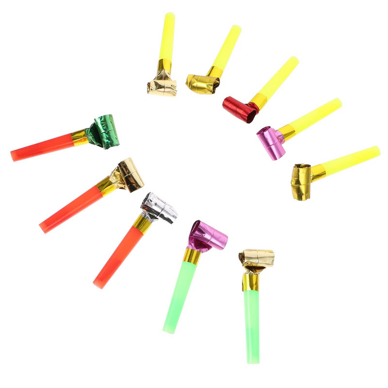 10 vnt. Vakarėlio pūtimo ragai Triukšmo kūrėjai Vaikai Švilpukai Džiaugsmo rekvizitai Gimtadienio vakarėliui skirti reikmenys (įvairių spalvų)