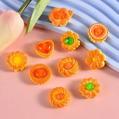 10PCS Блестящи сандвич бисквити серия кабошони от смола с плосък гръб за фиби Scrapbooking Направи си сам Аксесоари за декорация на бижута