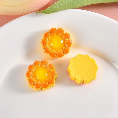 10PCS Блестящи сандвич бисквити серия кабошони от смола с плосък гръб за фиби Scrapbooking Направи си сам Аксесоари за декорация на бижута