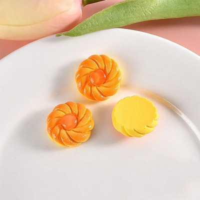 10PCS Блестящи сандвич бисквити серия кабошони от смола с плосък гръб за фиби Scrapbooking Направи си сам Аксесоари за декорация на бижута