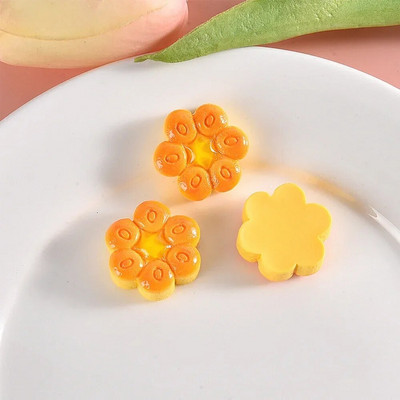 10PCS Блестящи сандвич бисквити серия кабошони от смола с плосък гръб за фиби Scrapbooking Направи си сам Аксесоари за декорация на бижута