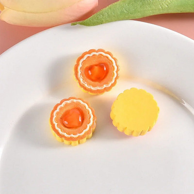 10PCS Блестящи сандвич бисквити серия кабошони от смола с плосък гръб за фиби Scrapbooking Направи си сам Аксесоари за декорация на бижута