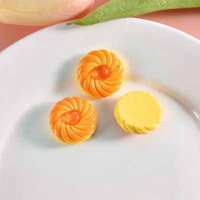 10PCS Блестящи сандвич бисквити серия кабошони от смола с плосък гръб за фиби Scrapbooking Направи си сам Аксесоари за декорация на бижута