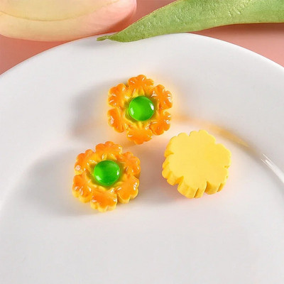 10PCS Блестящи сандвич бисквити серия кабошони от смола с плосък гръб за фиби Scrapbooking Направи си сам Аксесоари за декорация на бижута