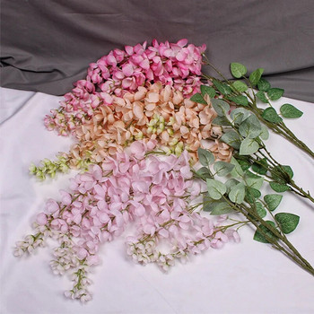 1 бр. Изкуствени цветя от глициния, висящ гирлянд за външна сватбена градина Декорация на арка за домашно парти Фалшиво цвете