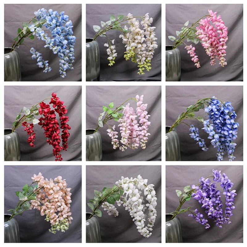 1 komad umjetnog cvijeća glicinije Viseći vijenac na otvorenom Vanjski ukras za vrtni luk za vjenčanje Dekoracija kućne zabave Lažni cvijet
