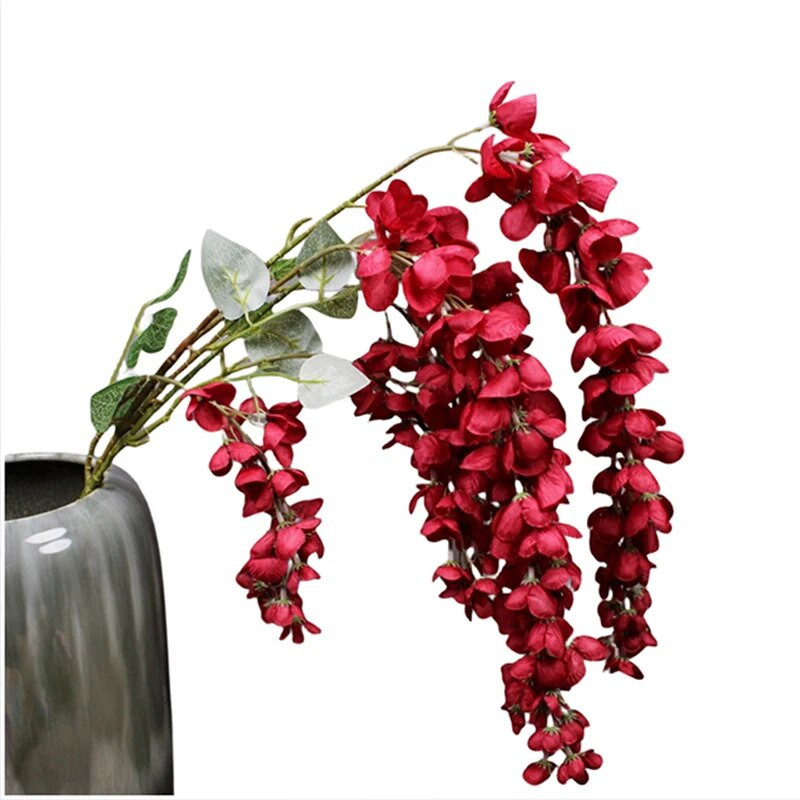 1 komad umjetnog cvijeća glicinije Viseći vijenac na otvorenom Vanjski ukras za vrtni luk za vjenčanje Dekoracija kućne zabave Lažni cvijet