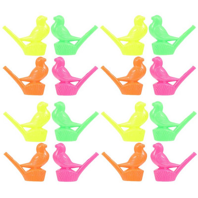 16 бр. Прекрасна свирка за птици Малък музикален инструмент Пластмасови свирки за парти Очарователни цветни