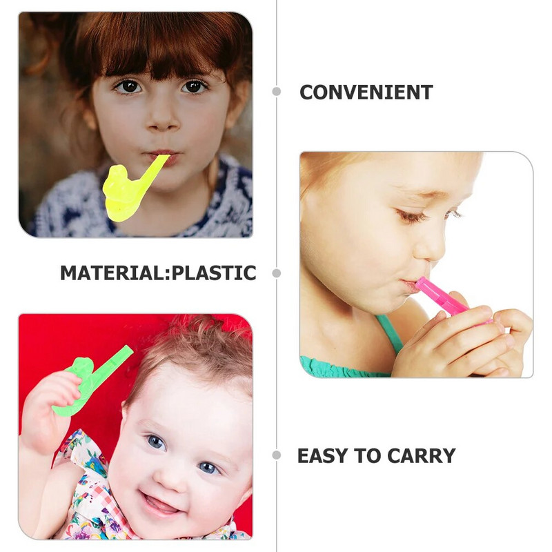 16 vnt. Puikus paukščio švilpukas mažas muzikos instrumentas, plastikiniai švilpukai vakarėliui, žavingi, spalvingi