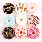 Изкуствени понички модел симулация PU поничка хляб реквизит за фотография за облекчаване на стреса бавно отскок фалшиво забавление Drop Shipping