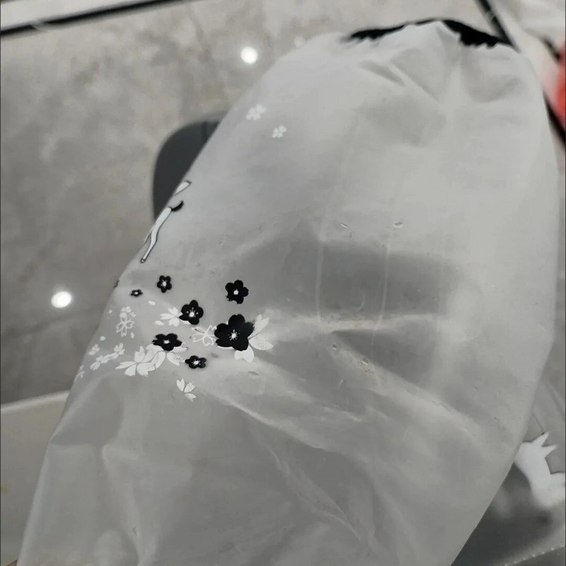 Átlátszó ujjatlan karikatúra nyomtatott aranyos olajálló vízálló ujjatlan karmandzsetta Otthoni háztartási konyhai tisztítóeszközök