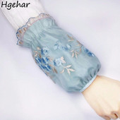 Ръкави с дантелена бродерия Двуслойни ръкави против замърсяване Дамски флорални модни инструменти за почистване на готвене Къси ръкави