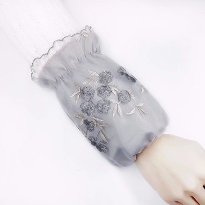 Ръкави с дантелена бродерия Двуслойни ръкави против замърсяване Дамски флорални модни инструменти за почистване на готвене Къси ръкави