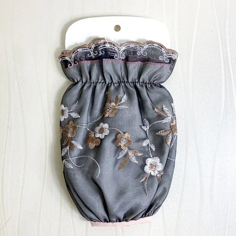 Ръкави с дантелена бродерия Двуслойни ръкави против замърсяване Дамски флорални модни инструменти за почистване на готвене Къси ръкави