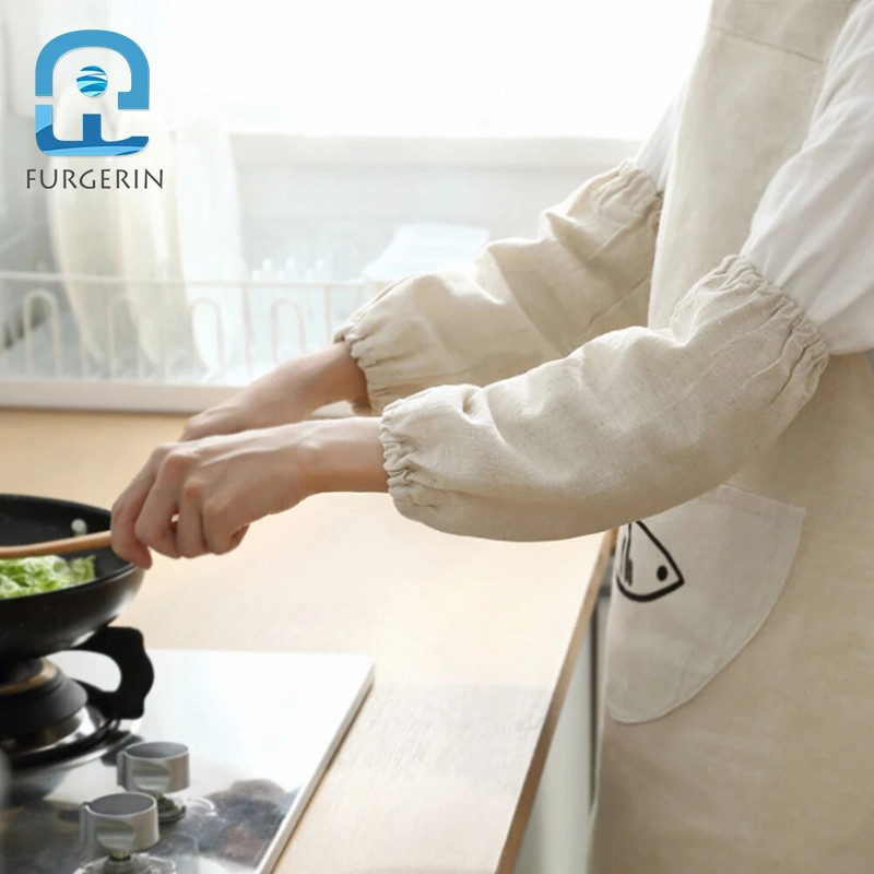 FURGERIN горен ръкав Маслоустойчив зимен кухненски горен ръкав памук и лен Аксесоари за почистване на дома