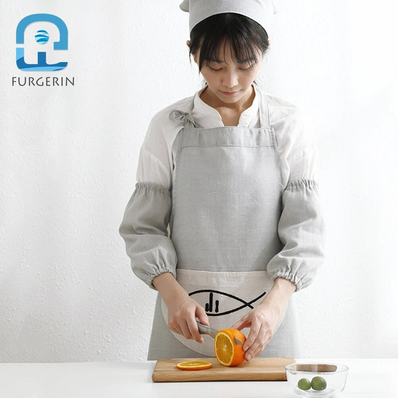FURGERIN горен ръкав Маслоустойчив зимен кухненски горен ръкав памук и лен Аксесоари за почистване на дома