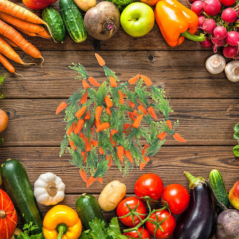 60 τεμ. Τεχνητά στηρίγματα καρότου Προσομοίωση Διακοσμητικά καρότου Ψεύτικα διακοσμητικά λαχανικά Διακόσμηση ψησίματος κέικ