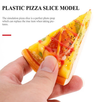 2 бр. Изкуствен модел на парче пица Орнамент Симулирана декорация на парче пица PU пластмасова симулация на пица Подпори за фотография на храна