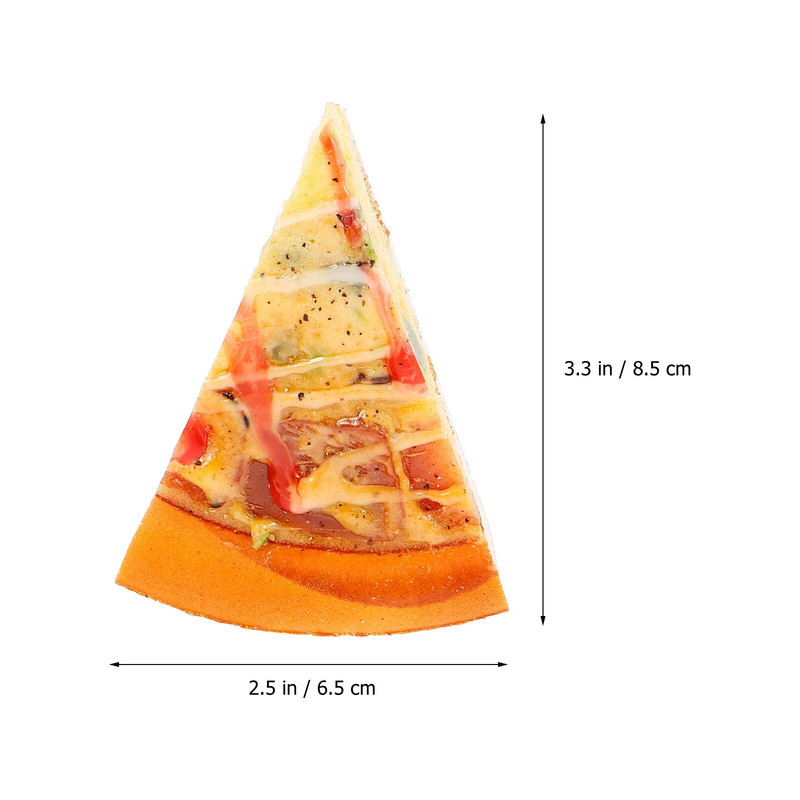 2db mesterséges pizza szelet modell dísz szimulált pizza szelet dekor PU műanyag pizza szimuláció ételfotózás kellékek